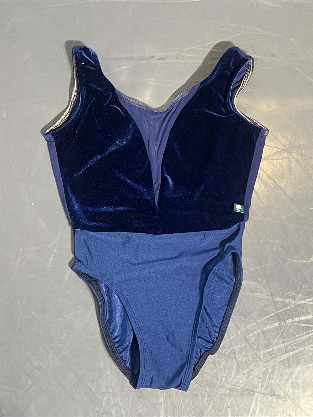 Classic Navy Velvet & Lycra Leotard by (Lucky Leo) - Navy